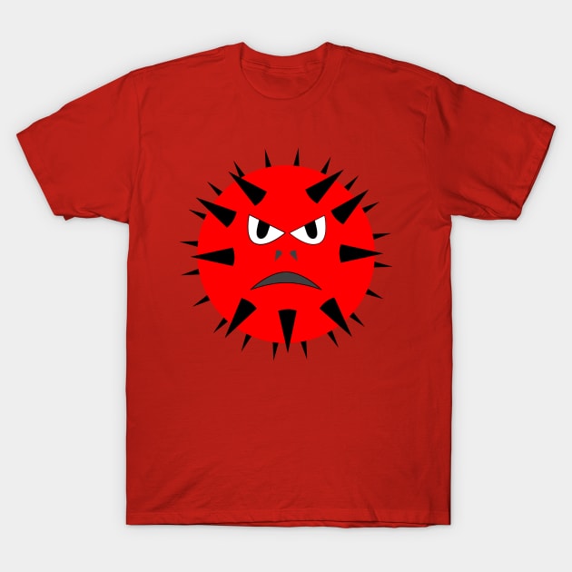 red scary monster face T-Shirt by Leap Arts